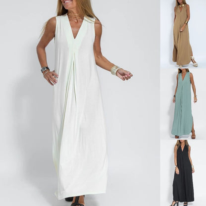 Sleeveless V-Neck Maxi Dress — Welviqo